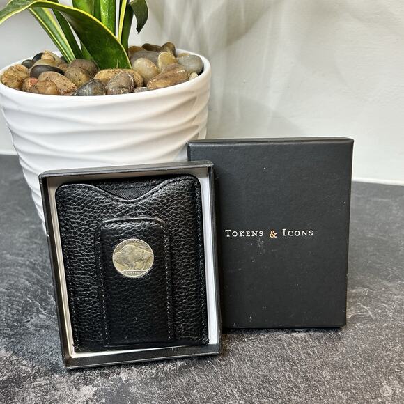 NEW Tokens & Icons Buffalo‎ Nickel Black Money Clip Wallet - Picture 1 of 8